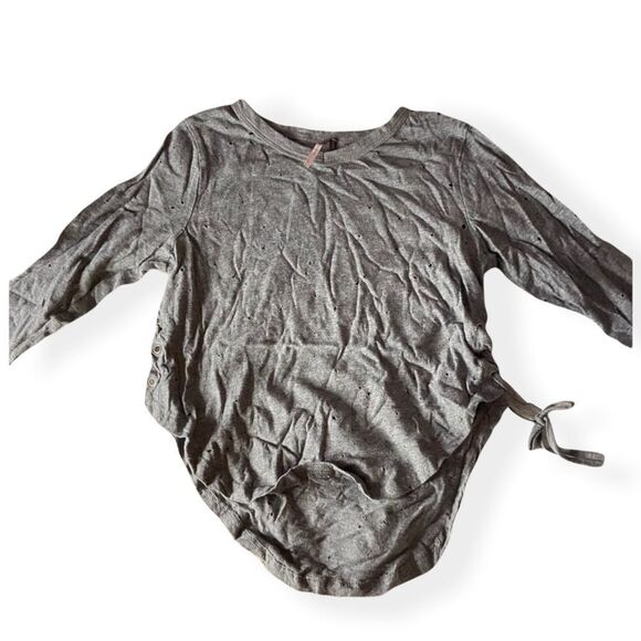 3/$20 POOF Girls Gray Distressed Trendy Long Sleeve Tee - Picture 1 of 7